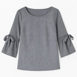 J. CREW FACTORY Plaid Gingham Bell Sleeve Top - Size XS